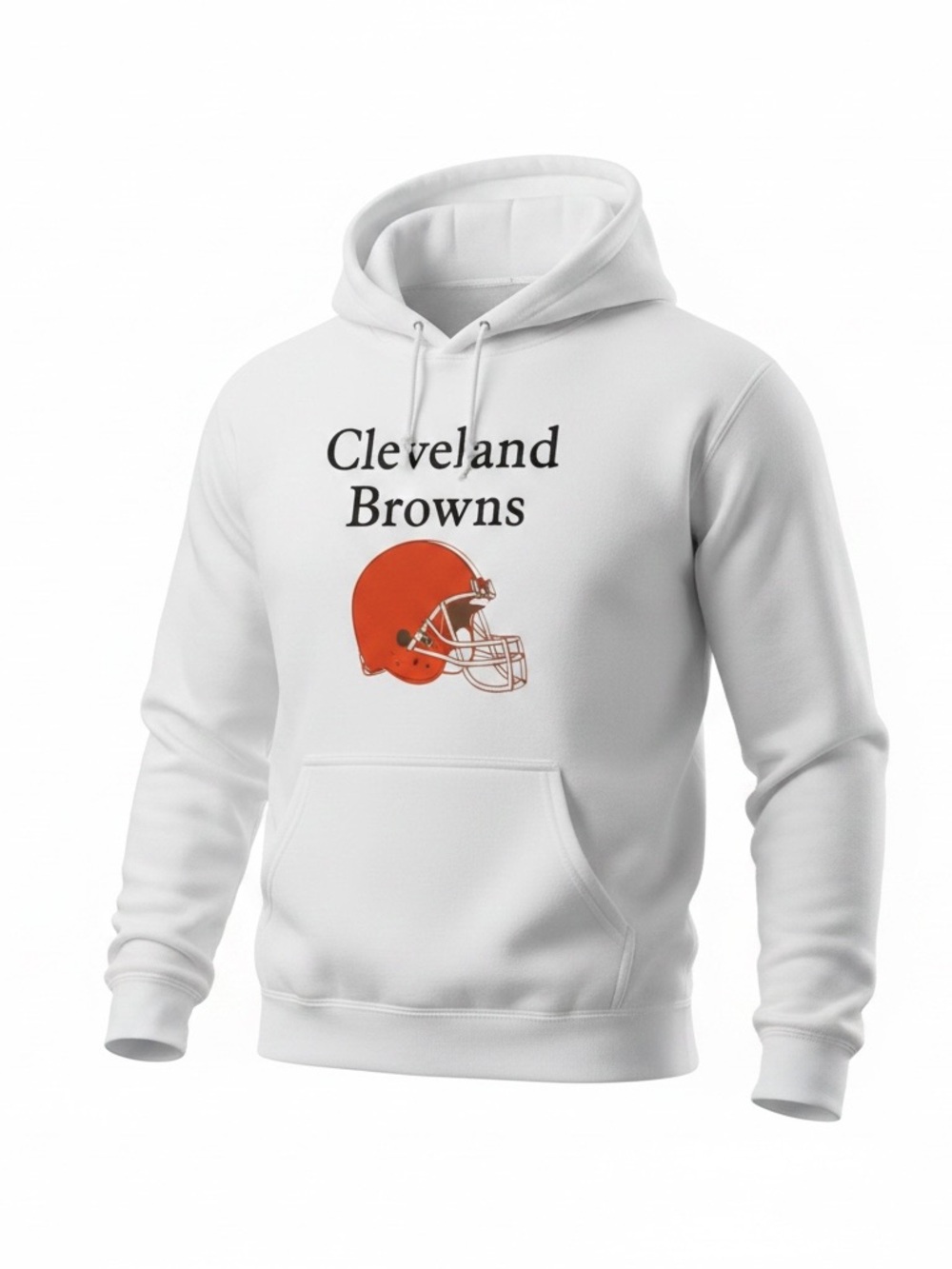 Cleveland Browns Gildan Heavy Blend Hoodie Size Large White NFL Sweatshirt